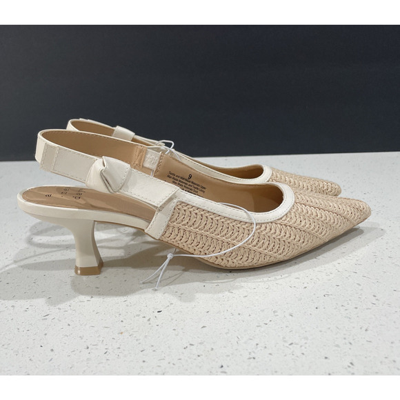 Slingback Heels Milan Raffia A New Day Sz 9 NWOT - Picture 1 of 9